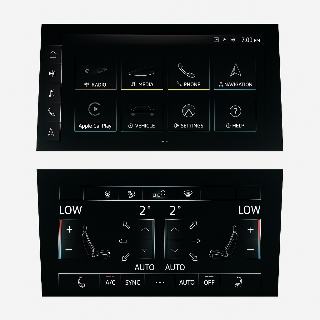 Audi A6/S6/RS6 display protector (2 parts)